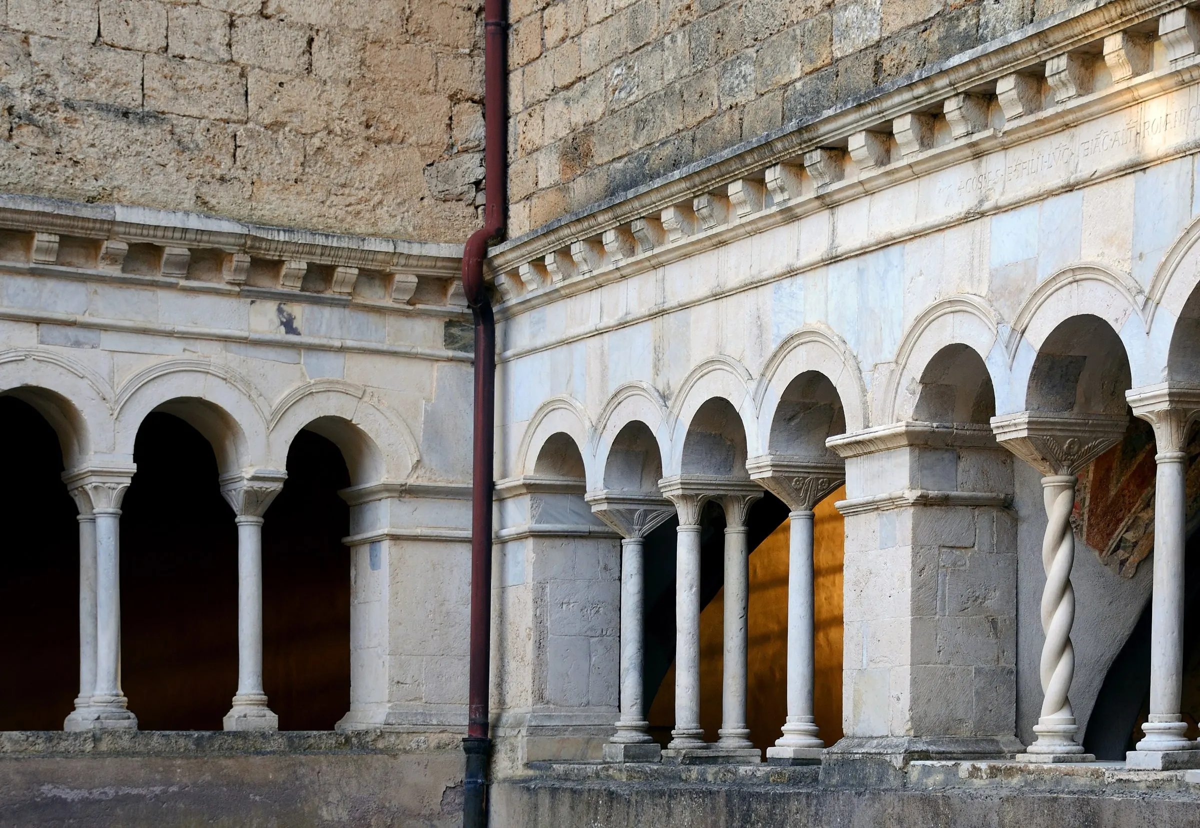 The cloister of the Monastery of Santa Scolastica