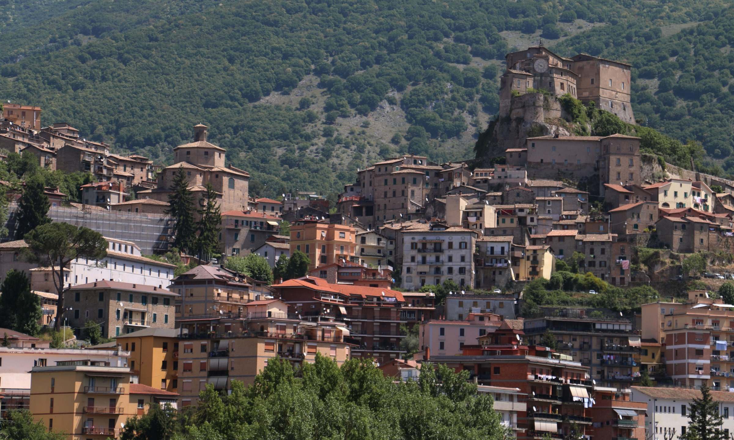 View of Subiaco with the Rocca Abbaziale